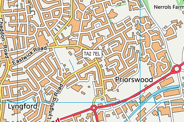 TA2 7EL map - OS VectorMap District (Ordnance Survey)