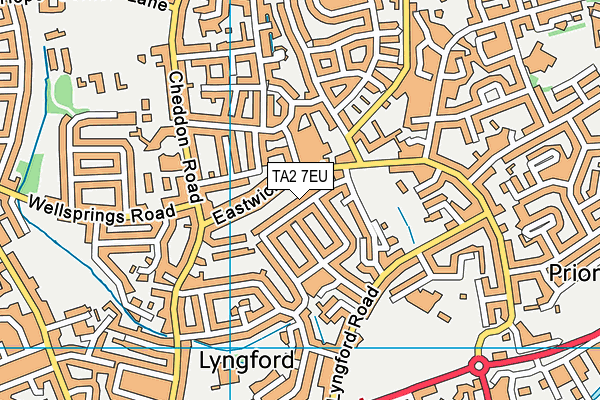 TA2 7EU map - OS VectorMap District (Ordnance Survey)