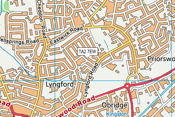 TA2 7EW map - OS VectorMap District (Ordnance Survey)