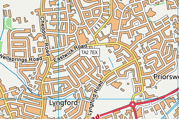 TA2 7EX map - OS VectorMap District (Ordnance Survey)