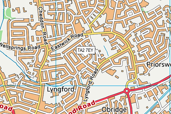 TA2 7EY map - OS VectorMap District (Ordnance Survey)