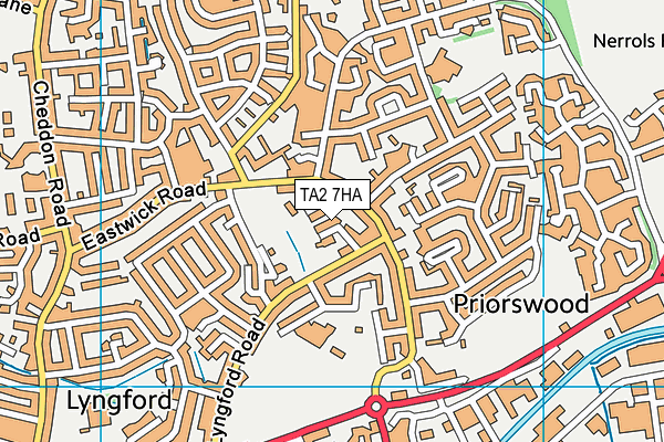 TA2 7HA map - OS VectorMap District (Ordnance Survey)