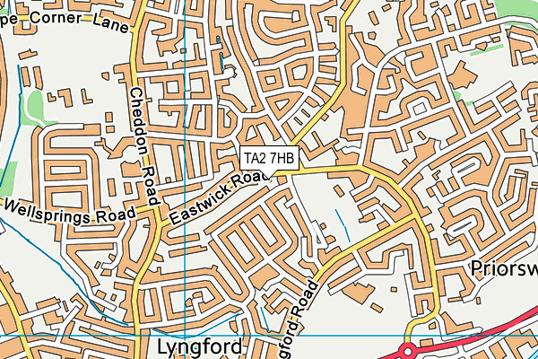 TA2 7HB map - OS VectorMap District (Ordnance Survey)