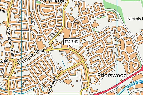 TA2 7HD map - OS VectorMap District (Ordnance Survey)