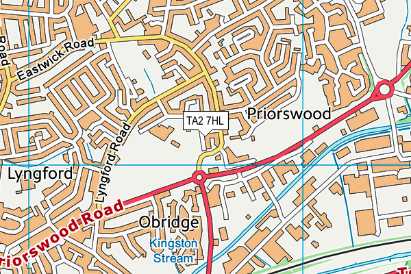 TA2 7HL map - OS VectorMap District (Ordnance Survey)