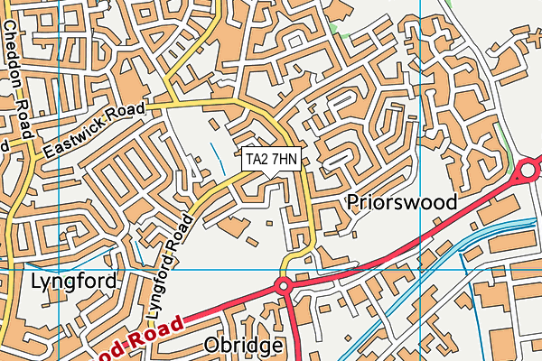 TA2 7HN map - OS VectorMap District (Ordnance Survey)