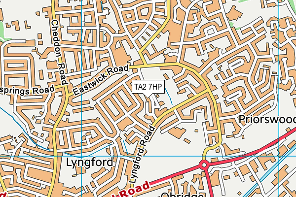 TA2 7HP map - OS VectorMap District (Ordnance Survey)