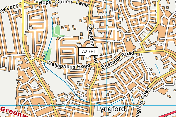 TA2 7HT map - OS VectorMap District (Ordnance Survey)