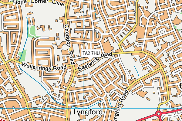 TA2 7HU map - OS VectorMap District (Ordnance Survey)