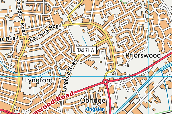 TA2 7HW map - OS VectorMap District (Ordnance Survey)