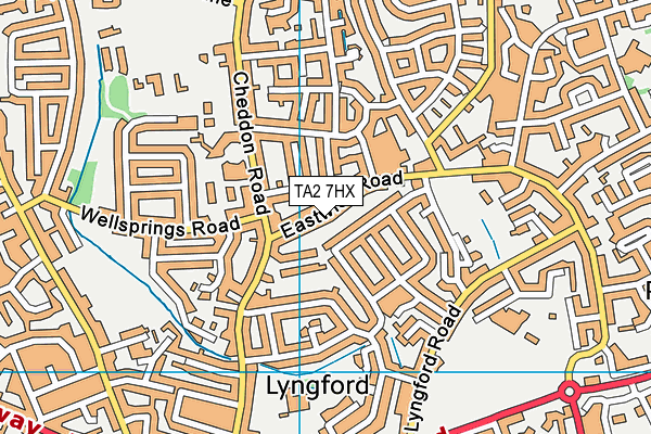 TA2 7HX map - OS VectorMap District (Ordnance Survey)