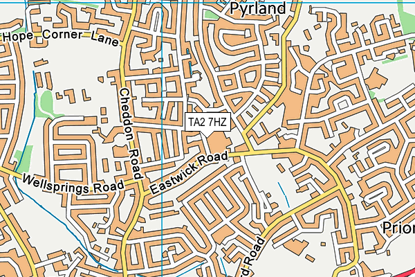 TA2 7HZ map - OS VectorMap District (Ordnance Survey)