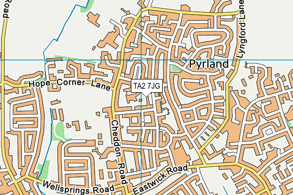 TA2 7JG map - OS VectorMap District (Ordnance Survey)