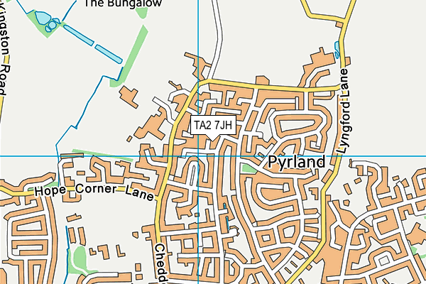 TA2 7JH map - OS VectorMap District (Ordnance Survey)