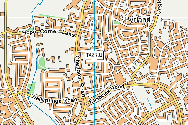 TA2 7JJ map - OS VectorMap District (Ordnance Survey)