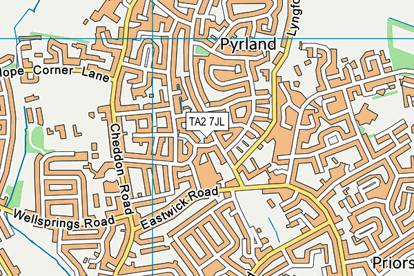 TA2 7JL map - OS VectorMap District (Ordnance Survey)