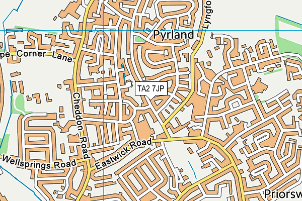 TA2 7JP map - OS VectorMap District (Ordnance Survey)