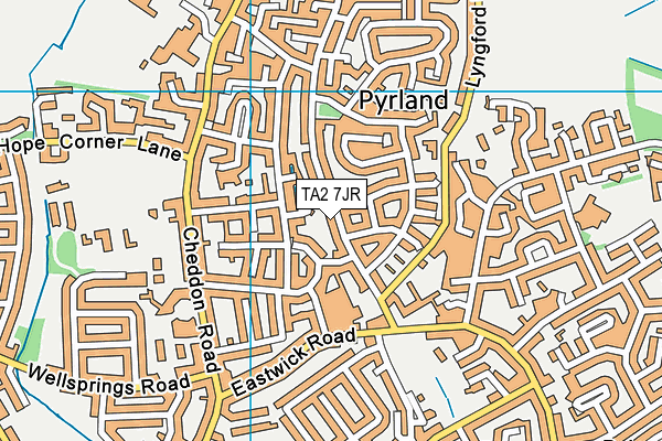 TA2 7JR map - OS VectorMap District (Ordnance Survey)