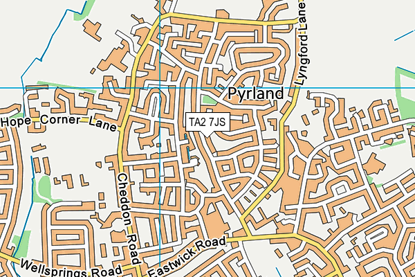 TA2 7JS map - OS VectorMap District (Ordnance Survey)