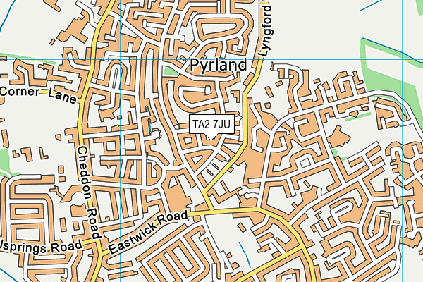 TA2 7JU map - OS VectorMap District (Ordnance Survey)