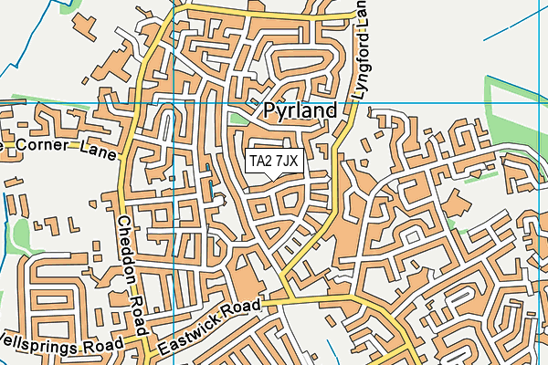 TA2 7JX map - OS VectorMap District (Ordnance Survey)