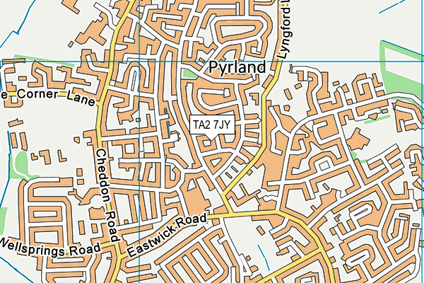 TA2 7JY map - OS VectorMap District (Ordnance Survey)