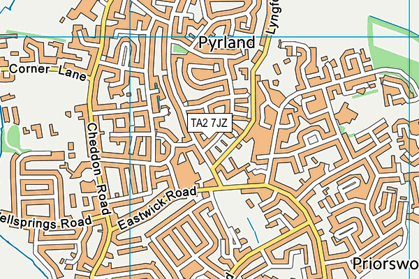 TA2 7JZ map - OS VectorMap District (Ordnance Survey)