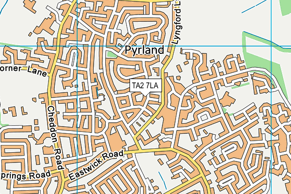 TA2 7LA map - OS VectorMap District (Ordnance Survey)