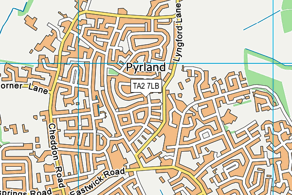 TA2 7LB map - OS VectorMap District (Ordnance Survey)