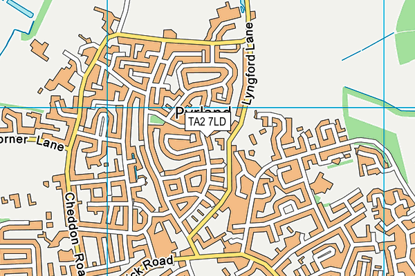 TA2 7LD map - OS VectorMap District (Ordnance Survey)