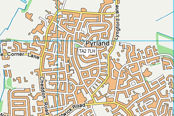 TA2 7LH map - OS VectorMap District (Ordnance Survey)
