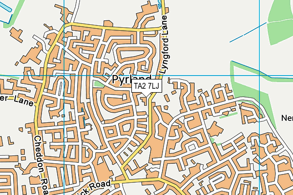 TA2 7LJ map - OS VectorMap District (Ordnance Survey)