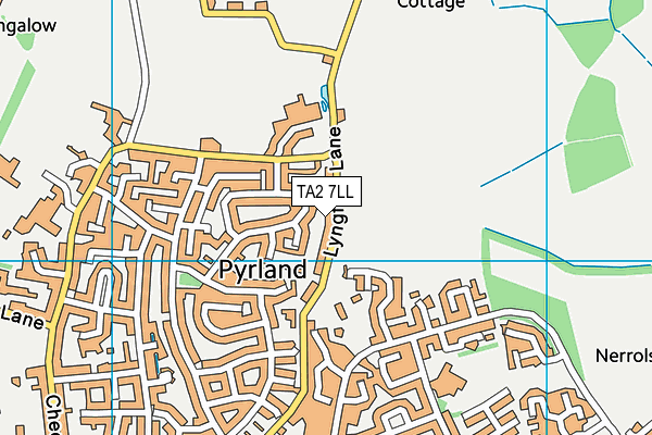 TA2 7LL map - OS VectorMap District (Ordnance Survey)