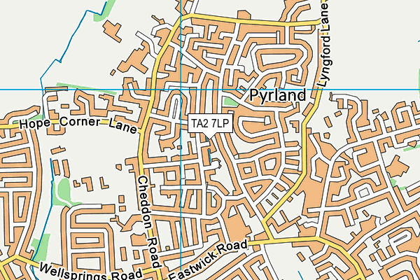 TA2 7LP map - OS VectorMap District (Ordnance Survey)