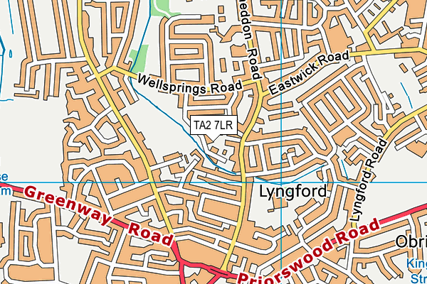 TA2 7LR map - OS VectorMap District (Ordnance Survey)