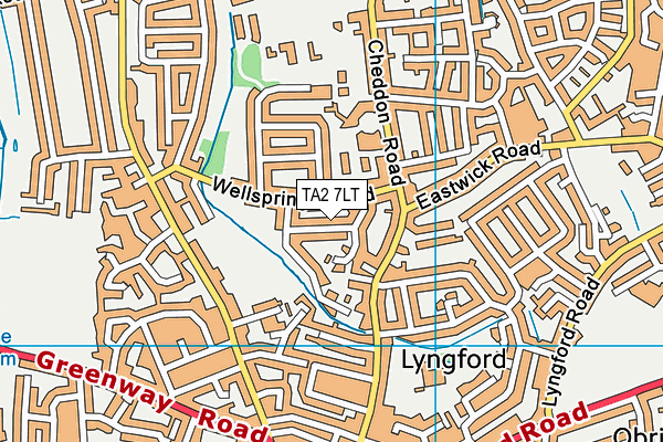 TA2 7LT map - OS VectorMap District (Ordnance Survey)