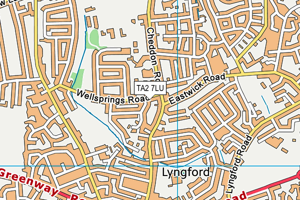 TA2 7LU map - OS VectorMap District (Ordnance Survey)
