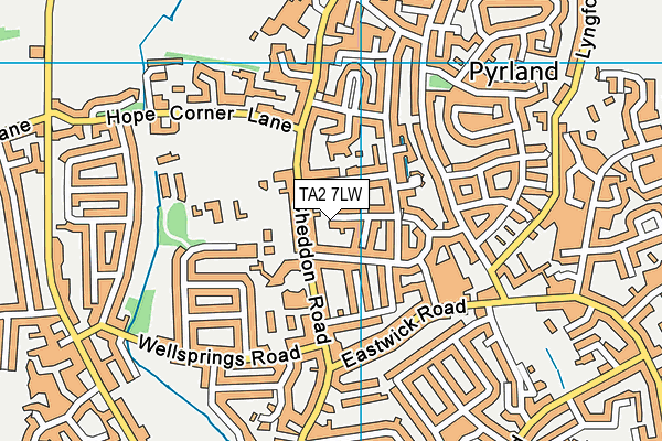 TA2 7LW map - OS VectorMap District (Ordnance Survey)