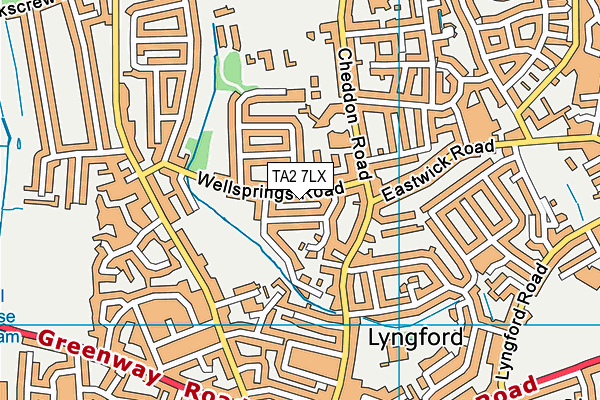 TA2 7LX map - OS VectorMap District (Ordnance Survey)