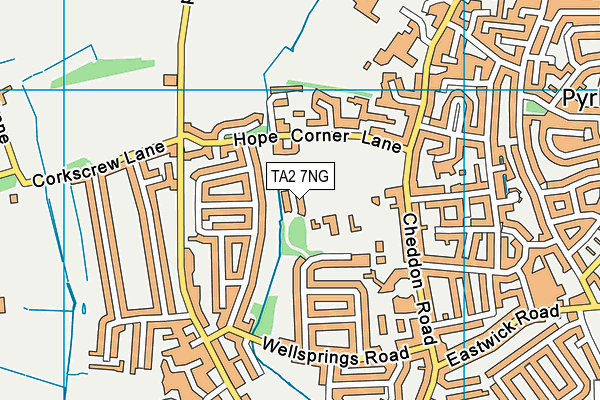 TA2 7NG map - OS VectorMap District (Ordnance Survey)