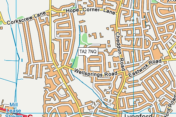 TA2 7NQ map - OS VectorMap District (Ordnance Survey)