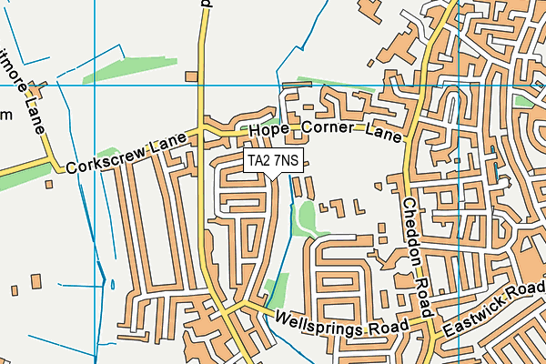 TA2 7NS map - OS VectorMap District (Ordnance Survey)
