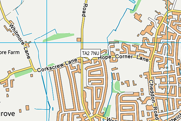 TA2 7NU map - OS VectorMap District (Ordnance Survey)