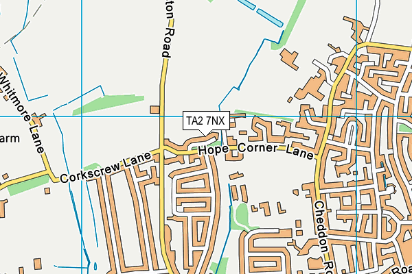 TA2 7NX map - OS VectorMap District (Ordnance Survey)