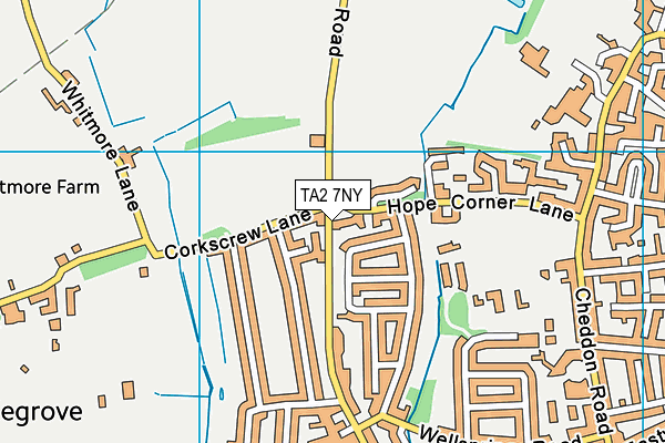 TA2 7NY map - OS VectorMap District (Ordnance Survey)