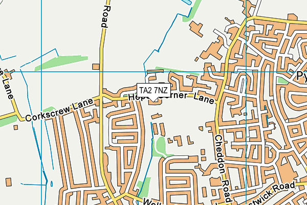 TA2 7NZ map - OS VectorMap District (Ordnance Survey)