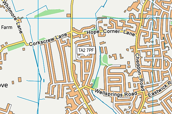 TA2 7PF map - OS VectorMap District (Ordnance Survey)