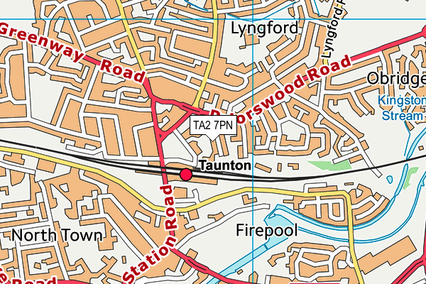 TA2 7PN map - OS VectorMap District (Ordnance Survey)