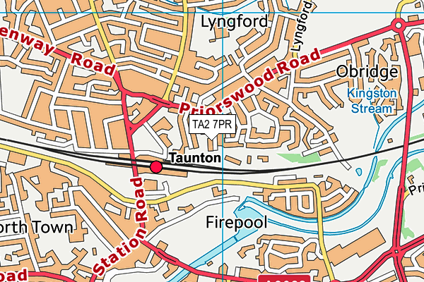 TA2 7PR map - OS VectorMap District (Ordnance Survey)