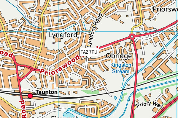 TA2 7PU map - OS VectorMap District (Ordnance Survey)